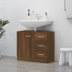 Vidaxl - Mobile Sottolavabo con 3 cassetti + anta design classico vari colori colore: Rovere Scuro