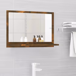 Specchio da Bagno Rovere Fumo 60x10,5x37cm in Legno Multistratocod mxl 121126