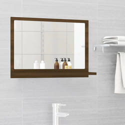 vidaXL Specchio da Bagno Rovere Marrone 60x10,5x37cm Legno Multistrato