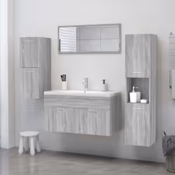 vidaXL Armadietto Bagno Grigio Sonoma 30x30x130cm in Legno Multistrato - Vista aggiuntiva 3
