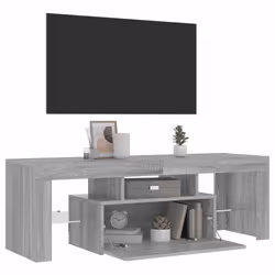 vidaXL Mobile Porta TV con Luci LED Grigio Sonoma 120x35x40 cmcm - Vista aggiuntiva 3