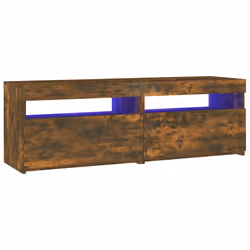 vidaXL Mobile Porta TV con Luci LED Rovere Fumo 120x35x40 cm - Vista aggiuntiva 2