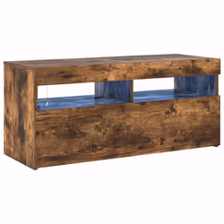 vidaXL Mobile Porta TV con Luci LED Rovere Fumo 90x35x40 cm - Vista aggiuntiva 2