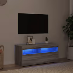 vidaXL Mobile Porta TV con Luci LED Grigio Sonoma 90x35x40 cm - Vista aggiuntiva 3