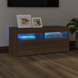 Vidaxl - Mobile Porta tv con Luci led Rovere Marrone 90x35x40 cm