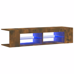 vidaXL Mobile Porta TV con Luci LED Rovere Fumo 135x39x30 cm - Vista aggiuntiva 2
