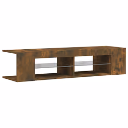 vidaXL Mobile Porta TV con Luci LED Rovere Fumo 135x39x30 cm - Vista aggiuntiva 3