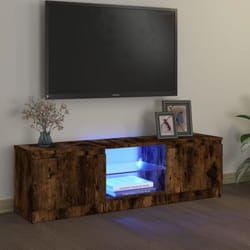 Mobile Porta tv con Luci led, Armadietti per tv Rovere Fumo 120x30x35,5 cm Vidaxl