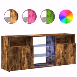 vidaXL Mobile Porta TV con Luci LED Rovere Fumo 120x30x50 cm - Vista aggiuntiva 2