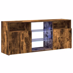 vidaXL Mobile Porta TV con Luci LED Rovere Fumo 120x30x50 cm - Vista aggiuntiva 3