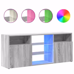 vidaXL Mobile Porta TV con Luci LED Grigio Sonoma 120x30x50 cm - Vista aggiuntiva 2