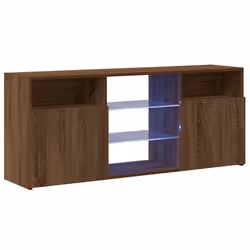 vidaXL Mobile Porta TV con Luci LED Rovere Marrone 120x30x50 cm - Vista aggiuntiva 3