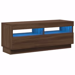vidaXL Mobile Porta TV con Luci LED Rovere Marrone 100x35x40 cm - Vista aggiuntiva 2