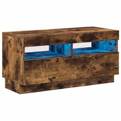 vidaXL Mobile Porta TV con Luci LED Rovere Fumo 80x35x40 cm - Vista aggiuntiva 2