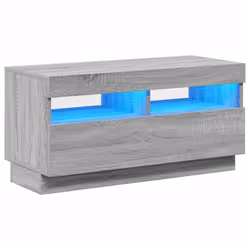 vidaXL Mobile Porta TV con Luci LED Grigio Sonoma 80x35x40 cm - Vista aggiuntiva 2