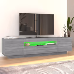 vidaXL Mobile Porta TV con Luci LED Grigio Sonoma 160x35x40 cm - Vista aggiuntiva 3