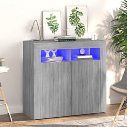 Credenza, Madia per salotto con Luci led Grigio Sonoma 80x35x75 cm Vidaxl