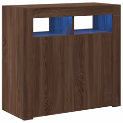 vidaXL Credenza con Luci LED Rovere Marrone 80x35x75 cm - Vista aggiuntiva 2