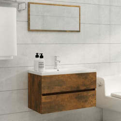 Vidaxl - Set Mobili da Bagno 2 pz Rovere Fumo in Legno Multistrato
