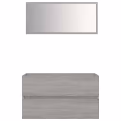 vidaXL Set Mobili da Bagno 2 pz Grigio Sonoma in Legno Multistrato - Vista aggiuntiva 2