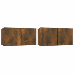 vidaXL Mobili Porta TV Pensili 2 pz Rovere Fumo 60x30x30 cm - Vista aggiuntiva 2