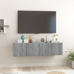 Vidaxl - Mobili tv Pensili Grigio Sonoma 2 pz 60x30x30 Legno Multistrato