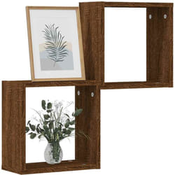 Mensole a Cubo 2 pz Rovere Marrone 30x15x30 cm Vidaxl 354913