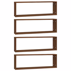 vidaXL Mensole Muro Cubo 4 Rovere Marrone 80x15x26,5 Legno Multistrato - Vista aggiuntiva 2