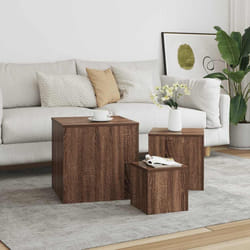 vidaXL Credenze 3 pz Rovere Marrone in Legno Multistrato