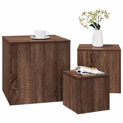 vidaXL Credenze 3 pz Rovere Marrone in Legno Multistrato - Vista aggiuntiva 3