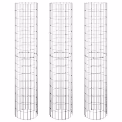 vidaXL Fioriere Gabbione Circolare 3 pz in Acciaio Zincato Ø30x150 cm - Vista aggiuntiva 2