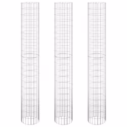 vidaXL Fioriere Gabbione Circolare 3 pz in Acciaio Zincato Ø30x200 cm - Vista aggiuntiva 2