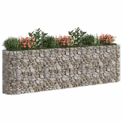 vidaXL Gabbione con Letto Rialzato in Acciaio Zincato 330x50x100 cm - Vista aggiuntiva 3