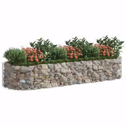 vidaXL Gabbione con Letto Rialzato in Ferro Zincato 300x100x50 cm - Vista aggiuntiva 3
