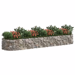 vidaXL Gabbione con Letto Rialzato in Ferro Zincato 400x100x50 cm - Vista aggiuntiva 3