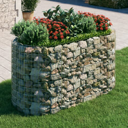 vidaXL Gabbione con Letto Rialzato in Ferro Zincato 200x100x100 cm
