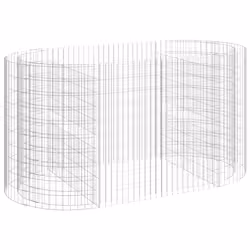 vidaXL Gabbione con Letto Rialzato in Ferro Zincato 200x100x100 cm - Vista aggiuntiva 2