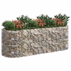 vidaXL Gabbione con Letto Rialzato in Ferro Zincato 300x100x100 cm - Vista aggiuntiva 3