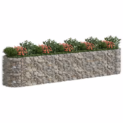 vidaXL Gabbione con Letto Rialzato in Ferro Zincato 500x100x100 cm - Vista aggiuntiva 3