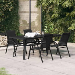 vidaXL Set da Pranzo da Giardino 5 pz Nero