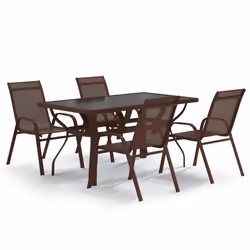 vidaXL Set da Pranzo da Giardino 5 pz Marrone e Nero - Vista aggiuntiva 2