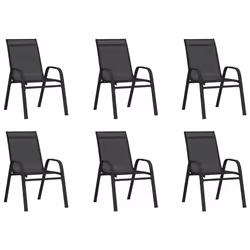 vidaXL Set da Pranzo da Giardino 7 pz Nero - Vista aggiuntiva 3
