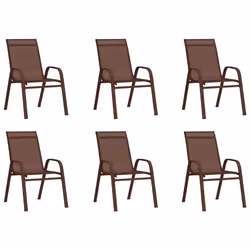 vidaXL Set da Pranzo da Giardino 7 pz Marrone e Nero - Vista aggiuntiva 3