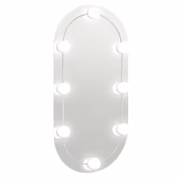 vidaXL Specchio con Luci LED 80x40 cm Ovale in Vetro - Vista aggiuntiva 2
