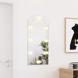 vidaXL Specchio con Luci LED 90x45 cm Forma ad Arco in Vetro - Vista aggiuntiva 3