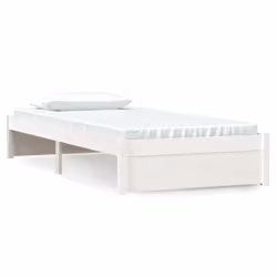 vidaXL Giroletto Bianco in Legno Massello 90x190 cm Single - Vista aggiuntiva 2