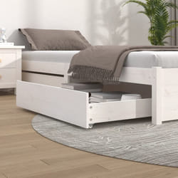 Cassettoni da Letto 2 pz Bianchi in Legno Massello di Pino Vidaxl 7781
