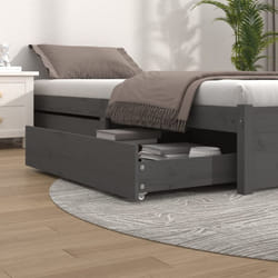 Cassetti per Letto 2 pz in Legno Massello di Pino Grigio Vidaxl 1225