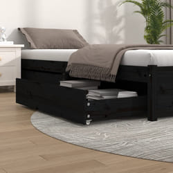 vidaXL Cassetti per Letto 2 pz in Legno Massello di Pino Nero