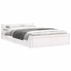 vidaXL Giroletto Bianco in Legno Massello 120x190 cm Small Double - Vista aggiuntiva 2